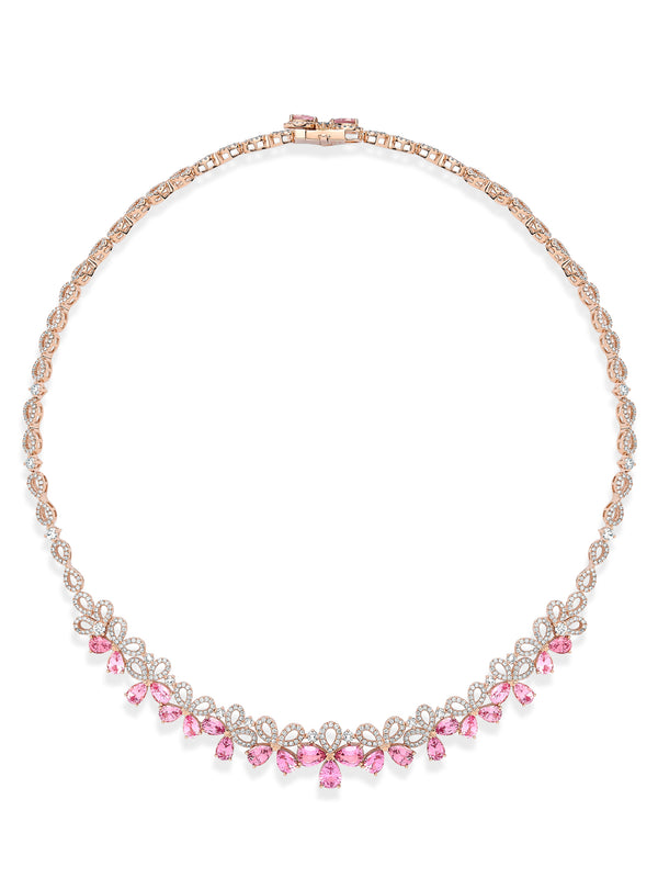 Secret Garden Spinel Diamond Rose Gold Necklace