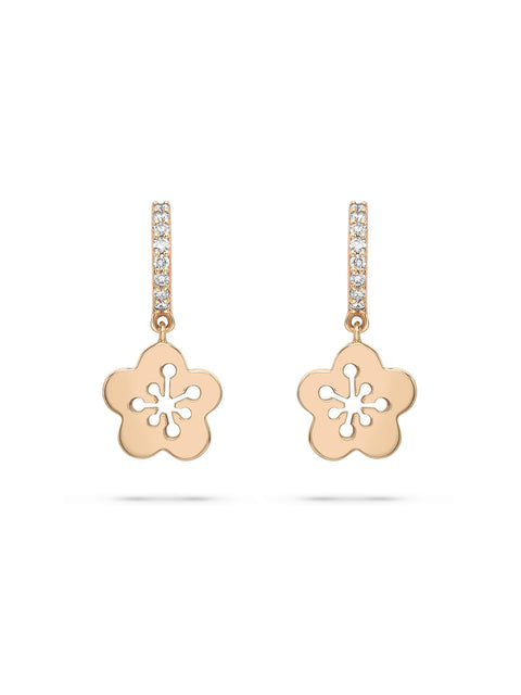 Blossom Mini Rose Gold Diamond Drop Earrings
