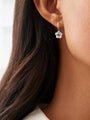 Mini Blossom White Gold Diamond Drop Earrings