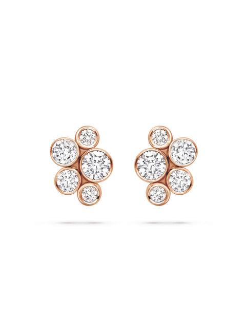 Raindance Classic Cluster Rose Gold Stud Earrings