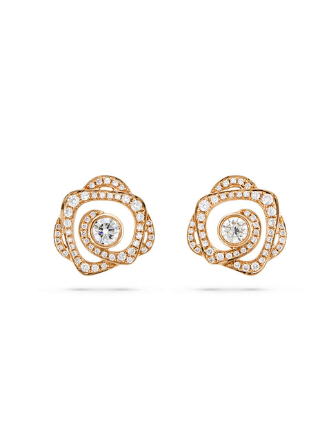 Maymay Rose Large Rose Gold Diamond Earrings