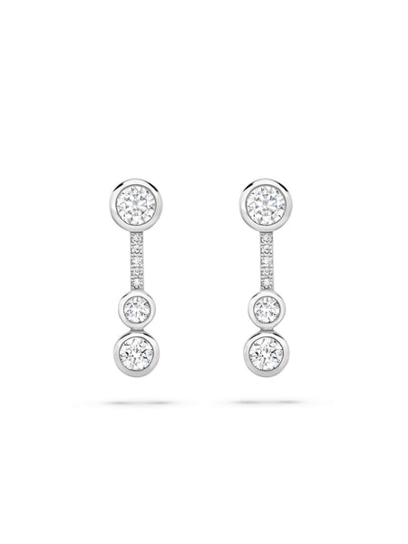 Waterfall Diamond Platinum Small Drop Earrings