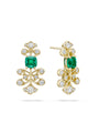 Secret Garden Fern Emerald Diamond Yellow Gold Earrings