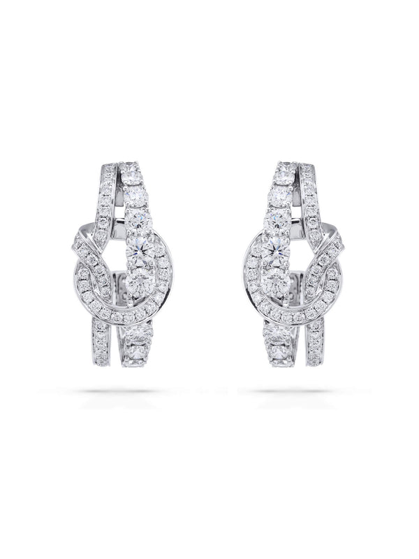 The Knot Large White Gold Diamond Earrings