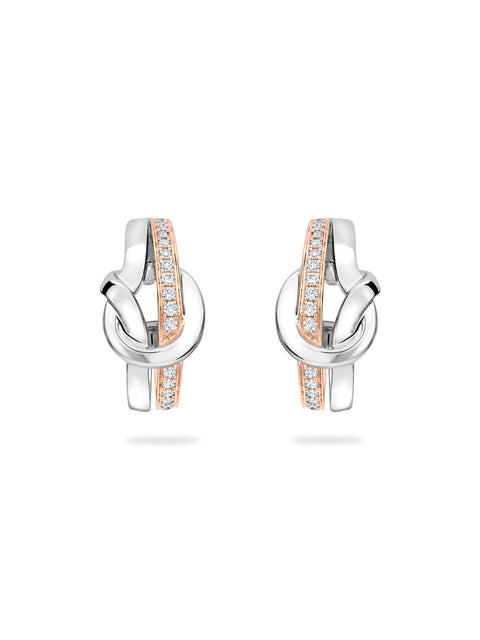 The Knot White and Rose Gold Diamond Earrings