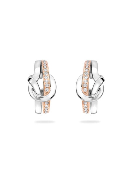 The Knot White and Rose Gold Diamond Earrings