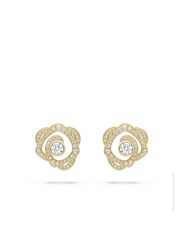 Maymay Rose Large Yellow Gold Diamond Earrings