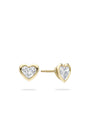 Florentine Heart Diamond Yellow Gold Earrings