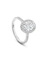 Vintage Oval Platinum Diamond Engagement Ring