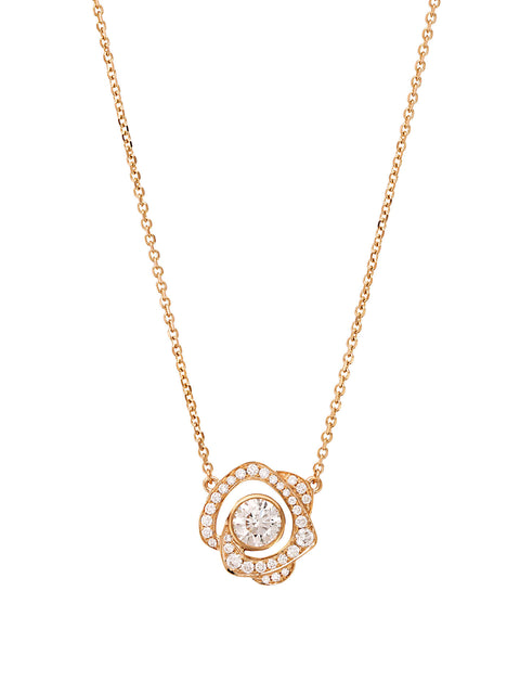 Maymay Rose Large Diamond Rose Gold Pendant