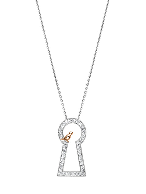 Secret Garden Large Platinum Keyway Pendant