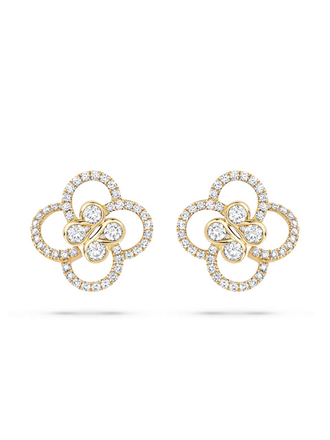 Be Boodles Yellow Gold Diamond Earrings