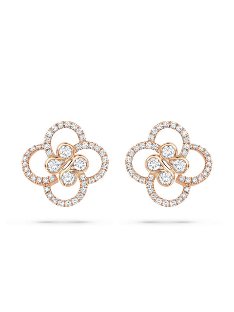 Be Boodles Rose Gold Diamond Earrings