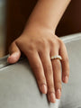 Five Stone Yellow Gold Heart Eternity Ring