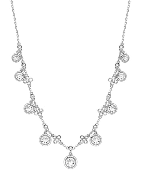 Beach Medium Platinum Diamond Necklace
