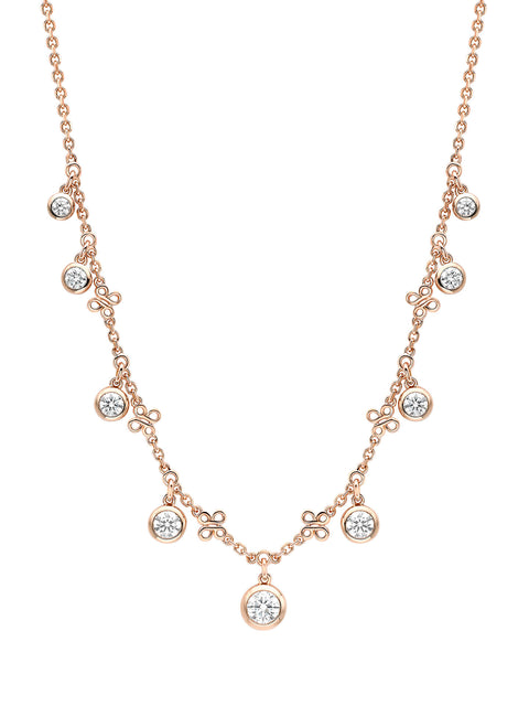 Beach Rose Gold Diamond Necklace