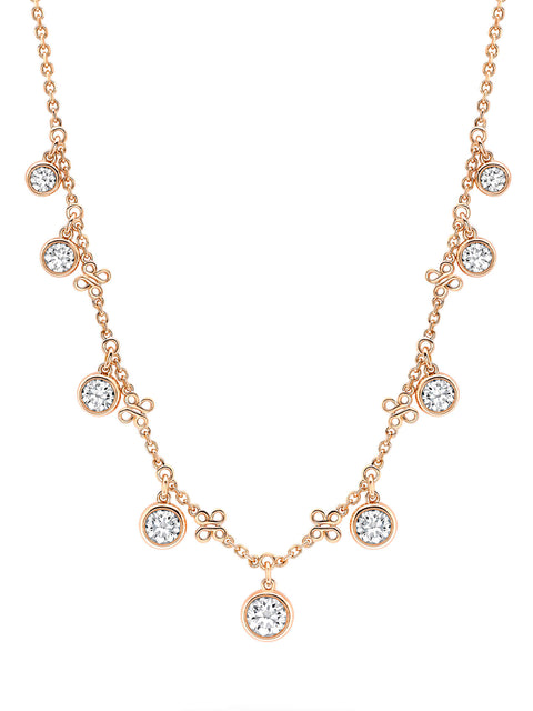 Beach Medium Rose Gold Diamond Necklace