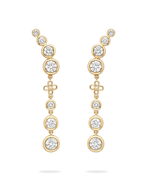 Beach Detachable Long Yellow Gold Drop Earrings