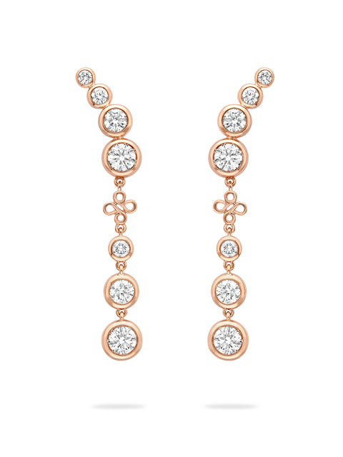 Beach Detachable Long Rose Gold Drop Earrings