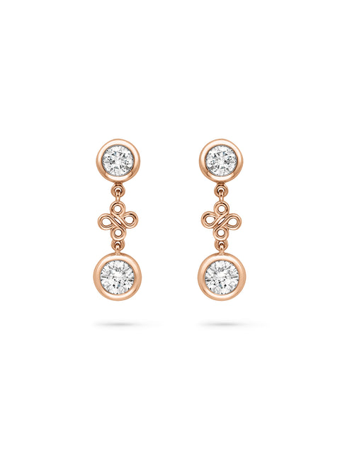 Beach Rose Gold Detachable Diamond Drop Earrings