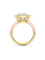 Florentine Large Pink Enamel Yellow Gold Diamond Ring