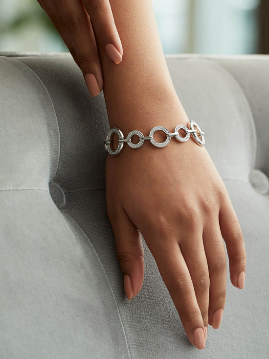 Medium Roulette White Gold Diamond Bracelet