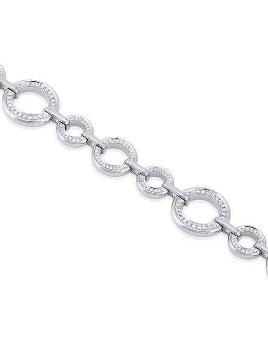 Medium Roulette White Gold Diamond Bracelet