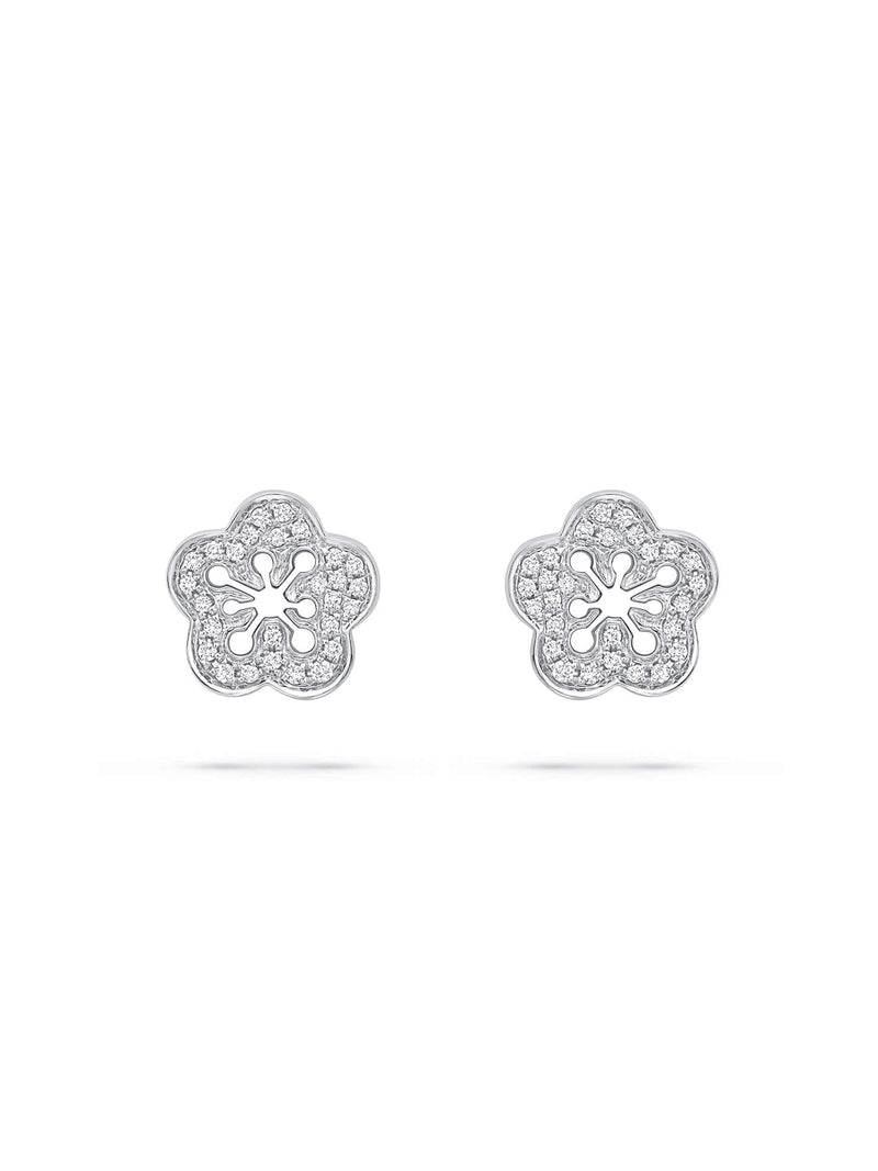 Blossom White Gold Diamond Stud Earrings