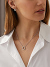 Roulette White Gold Pendant and Flip Earrings Set