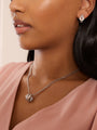 Knot White Gold Earrings and Pendant Set