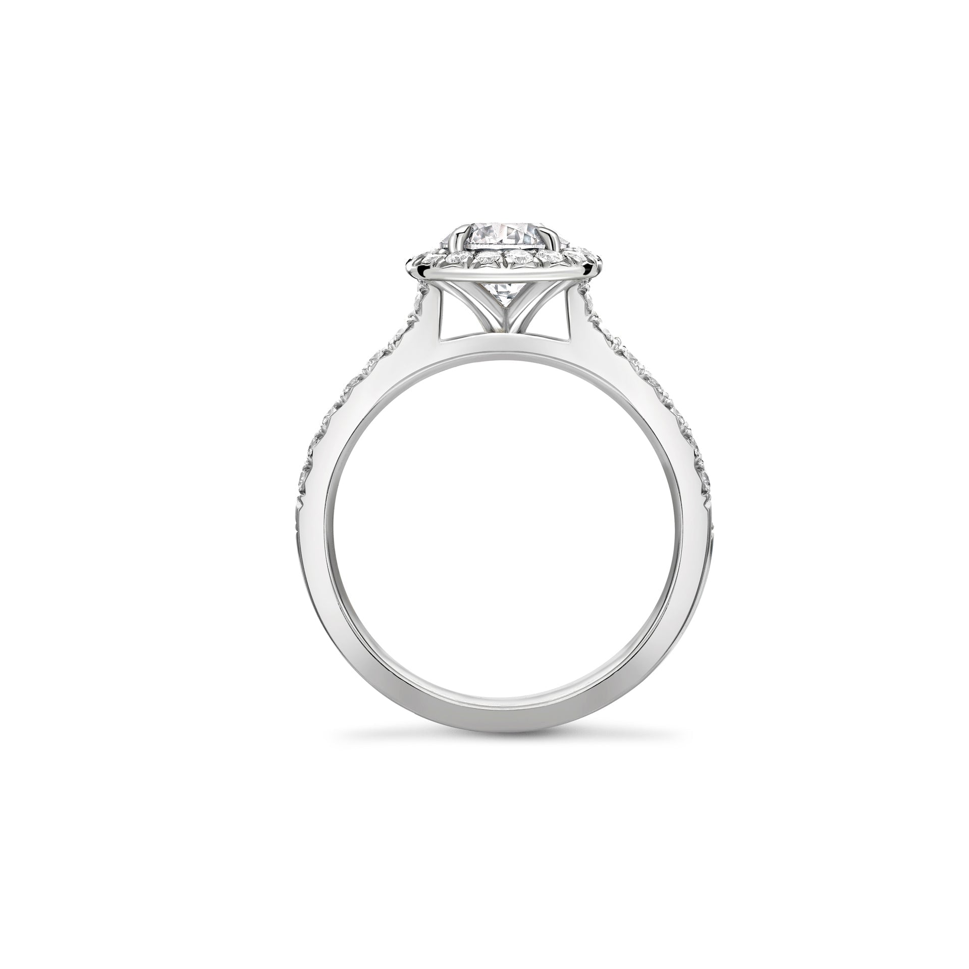 Vintage Round Platinum Diamond Engagement Ring