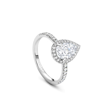 Vintage Pear Cut Platinum Diamond Engagement Ring