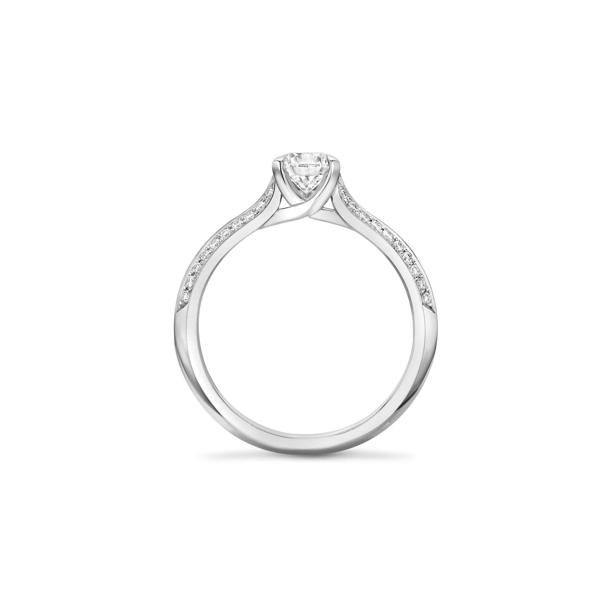 Petal Pear Cut Platinum Diamond Engagement Ring