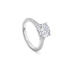 Petal Round Brilliant Platinum Diamond Engagement Ring