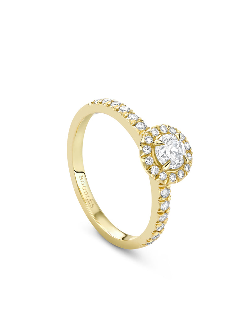 Vintage Round Yellow Gold Diamond Engagement Ring