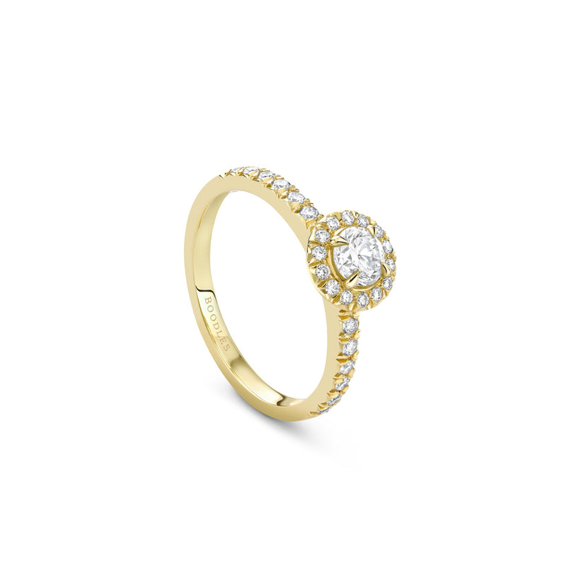 Vintage Round Yellow Gold Diamond Engagement Ring