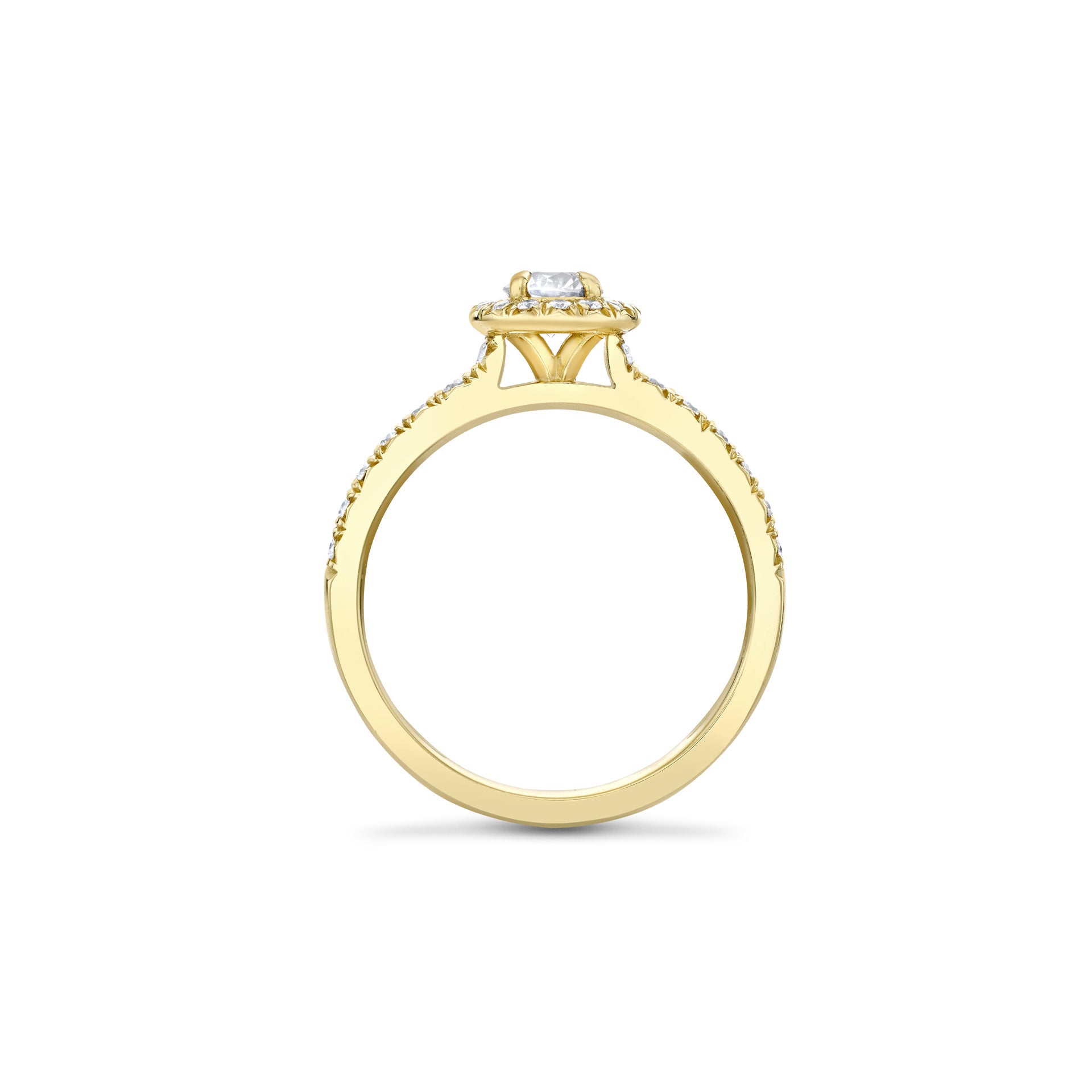 Vintage Round Yellow Gold Diamond Engagement Ring