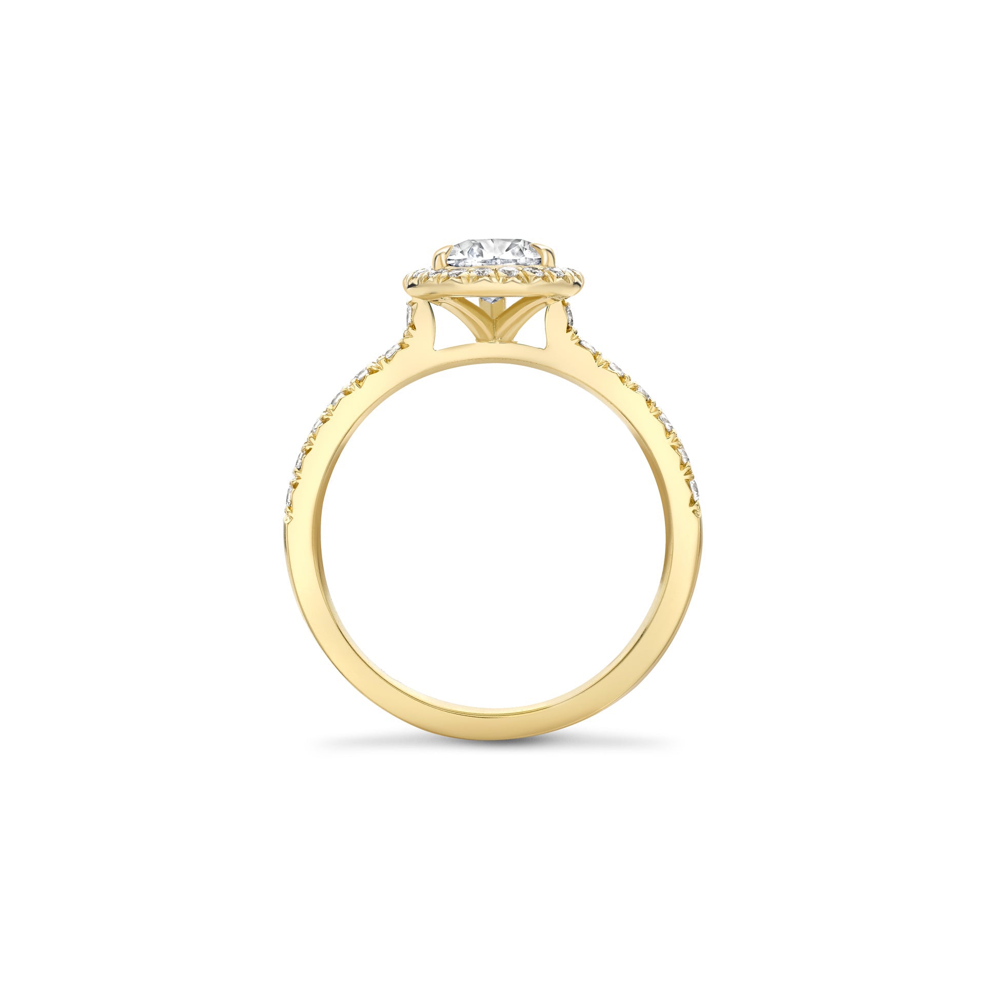 Vintage Pear Yellow Gold Diamond Engagement Ring