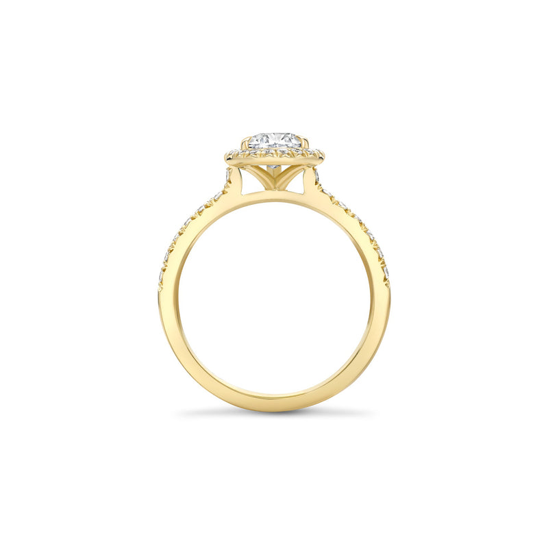 Vintage Pear Yellow Gold Diamond Engagement Ring