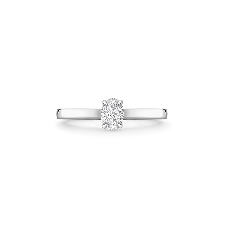 Classic Oval Cut Diamond Platinum Engagement Ring