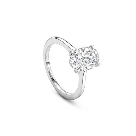 Classic Oval Platinum Diamond Engagement Ring