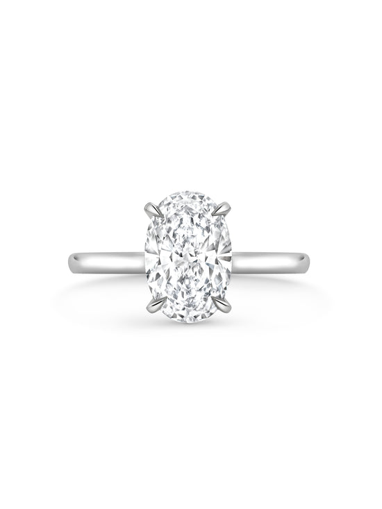 Classic Oval Platinum Diamond Engagement Ring