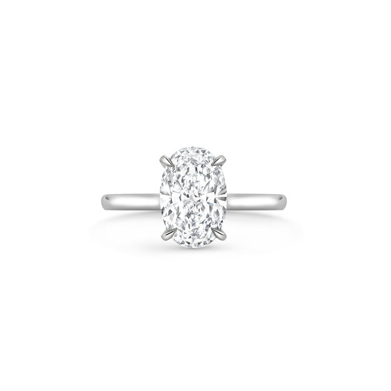 Classic Oval Platinum Diamond Engagement Ring