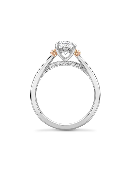 Trilogy Oval Diamond Pink Diamond Shoulders Platinum Ring
