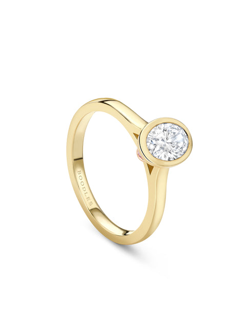 Florentine Oval Diamond Yellow Gold Engagement Ring
