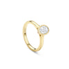 Florentine Oval Diamond Yellow Gold Engagement Ring