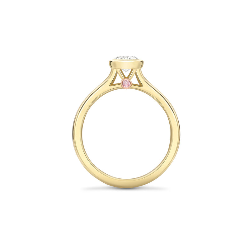 Florentine Oval Diamond Yellow Gold Engagement Ring