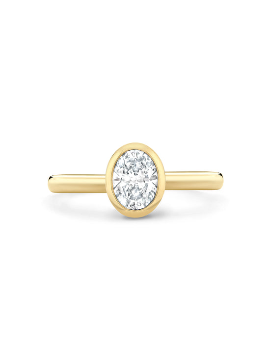 Florentine Oval Diamond Yellow Gold Engagement Ring