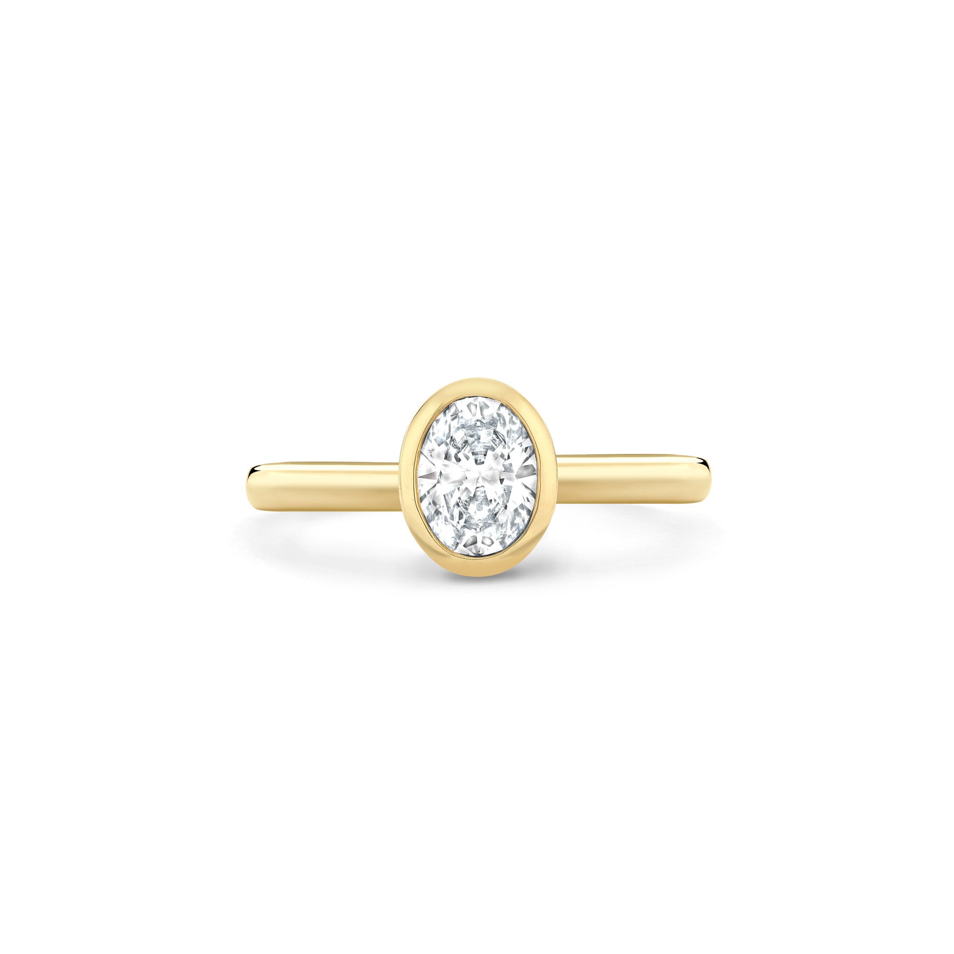Florentine Oval Diamond Yellow Gold Engagement Ring