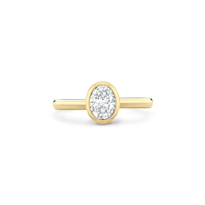 Florentine Oval Diamond Yellow Gold Engagement Ring
